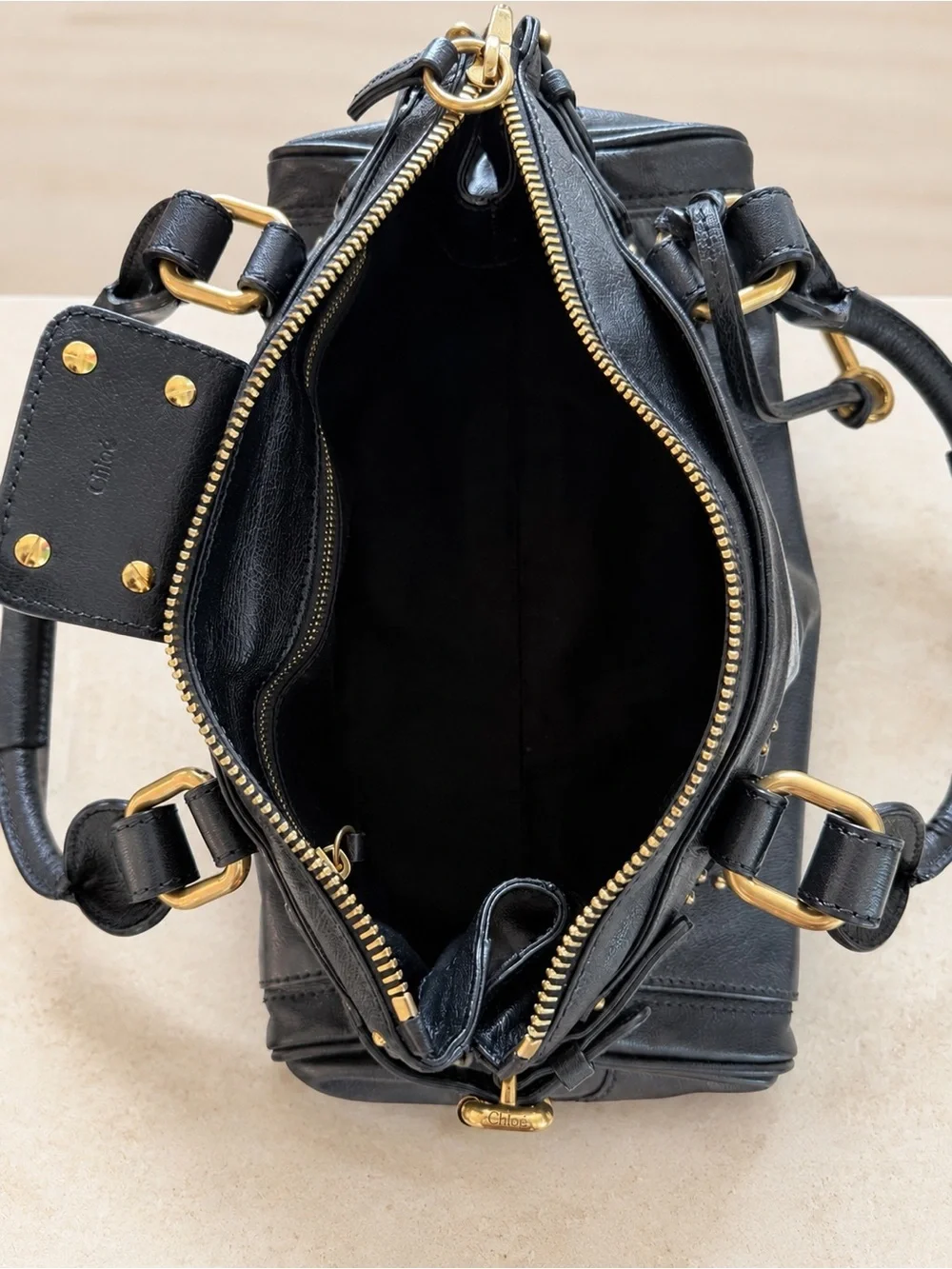 Brand New Chloé Paddington Leather Satchel Black & Gold NWT – Retail $2,990